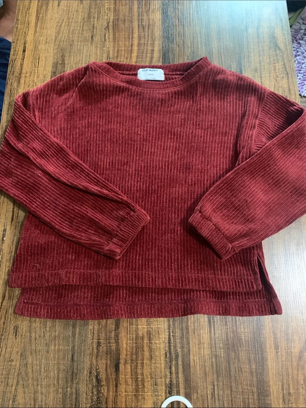 Old Navy Kids Corduroy Pullover in Burgundy